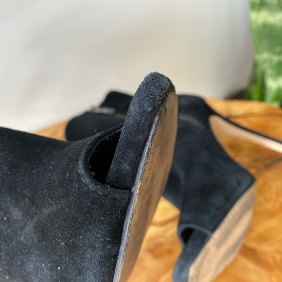 Suede Open Toe Ankle Boots - Picture 12 of 14